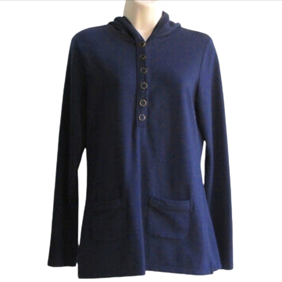 Talbots Gold Button Detail Hoodie - Picture 1 of 8